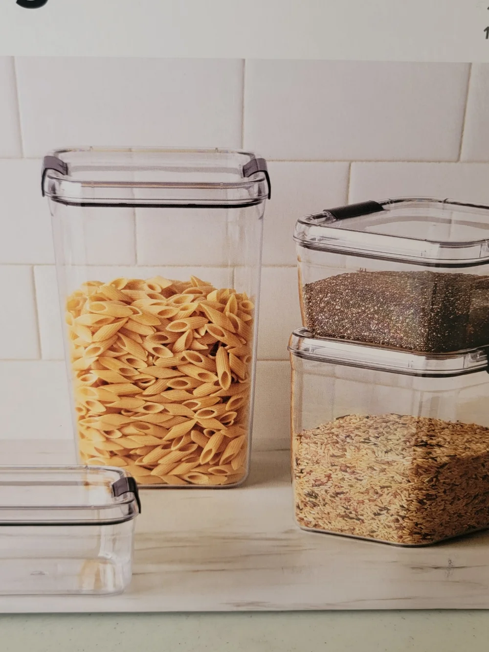 The Container Store Clear Tritan Food Storage Set with Black Lids